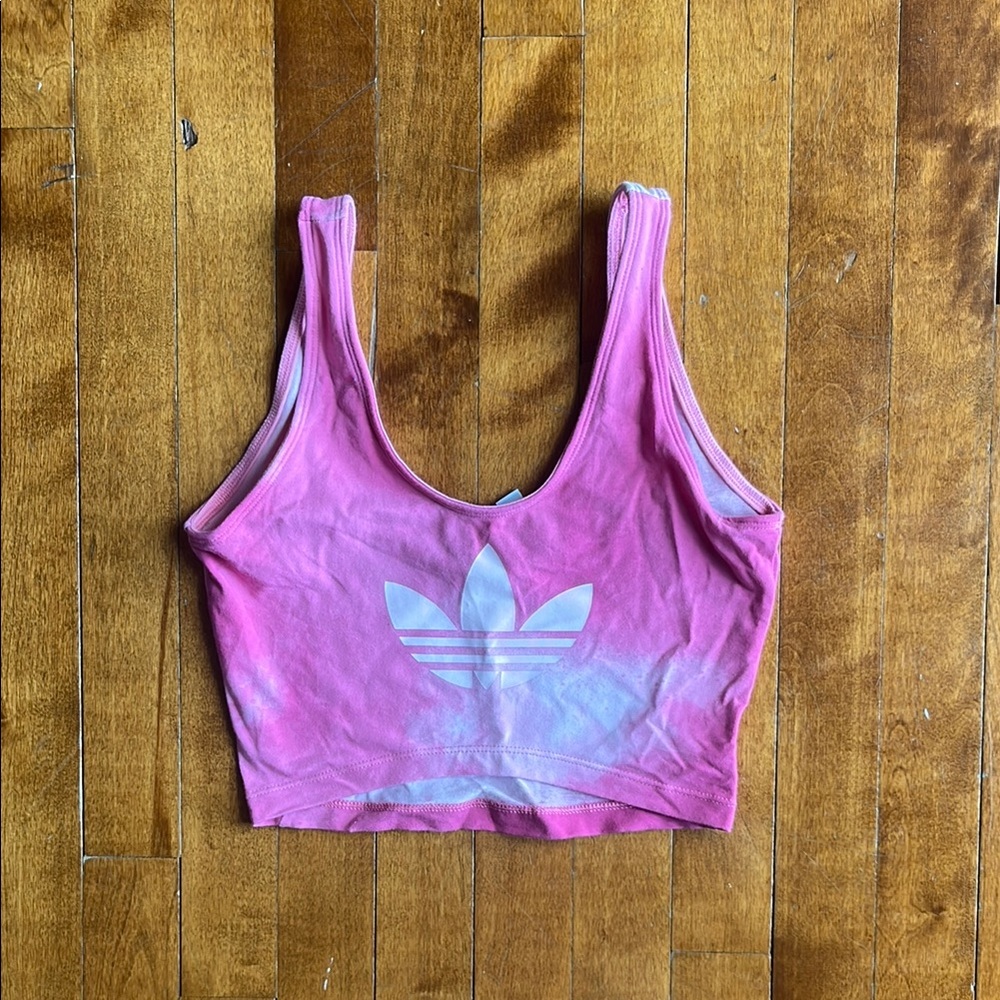 Adidas Pink Logo Crop Top